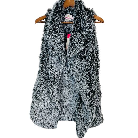 NEW! MarleyLilly Shag Vest Fuzzy Eyelash Style Silver Waterfall - XS - Picture 1 of 4